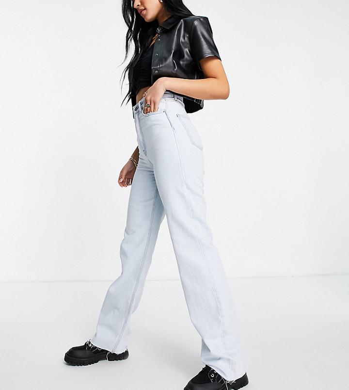 Dr Denim Tall Echo Sky High Wide Leg Jeans In Bleach Wash-blue