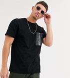 Only & Sons Snake Print Pocket T-shirt In Black