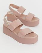 Steve Madden Flatform Double Strap Sandals - Beige