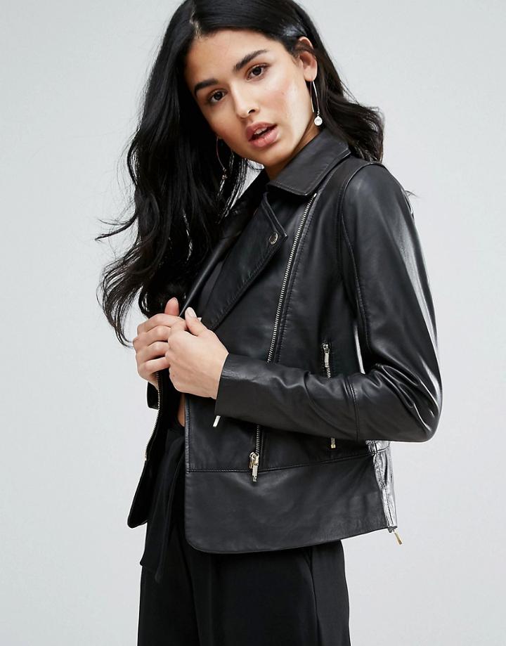 Ted Baker Lizia Leather Jacket - Black