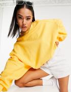 Asos Design Super Oversized Cocoon Sweatshirt With Seam Detail In Marigold Set-yellow