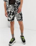 Mennace Two-piece Shorts In Splash Print - Black