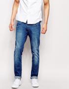 Wrangler Jeans Bryson Skinny Fit Blue Bream Mid Wash - Blue Bream
