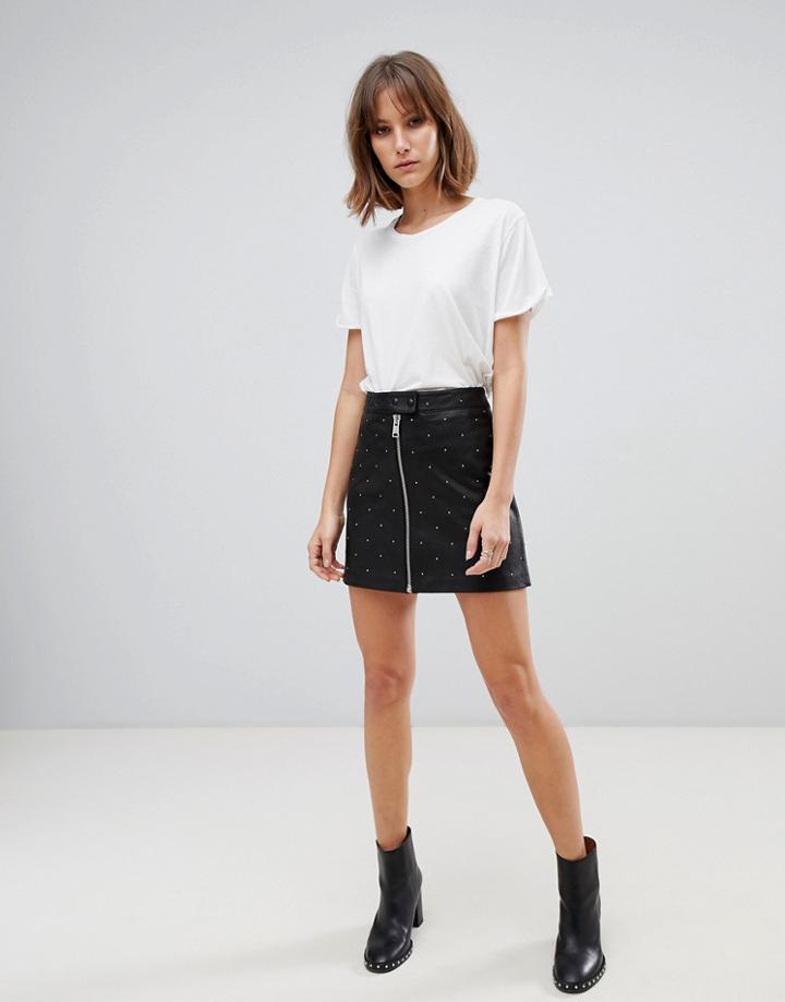Allsaints Lena Stud Skirt - Black