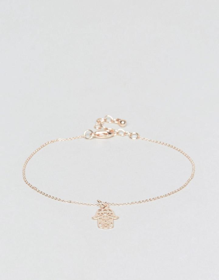 Asos Fine Hamsa Charm Bracelet - Copper