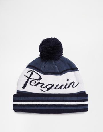 Original Penguin Scprit Bobble Hat - Blue