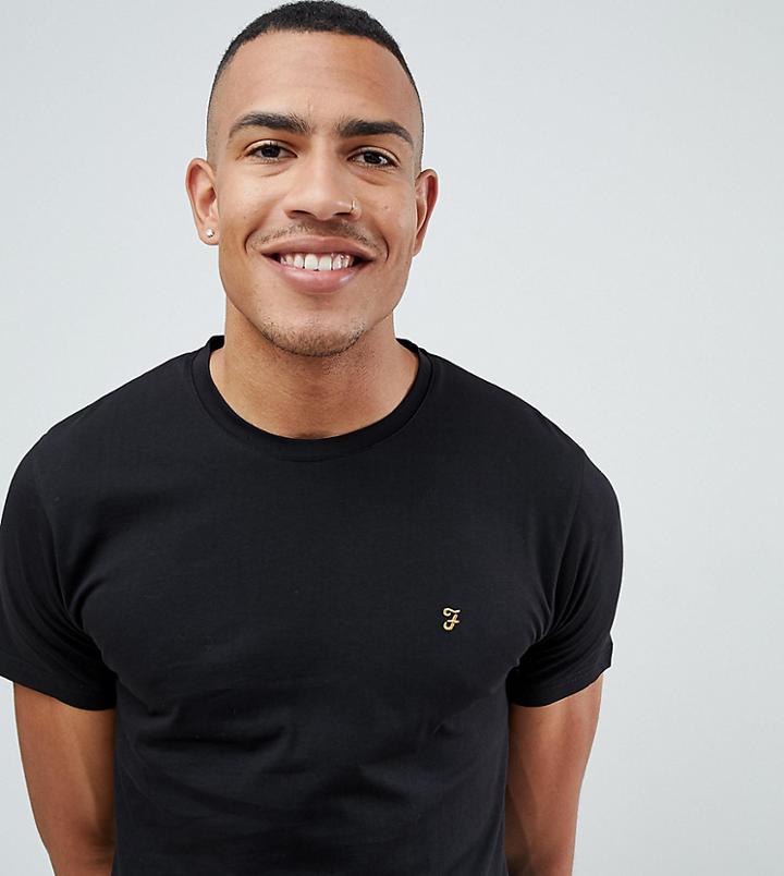 Farah Tall Farris Slim Fit T-shirt With Stretch In Black - Black