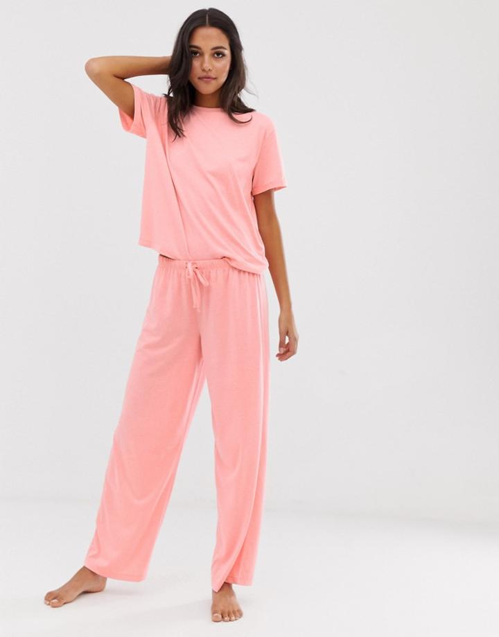 Asos Design Mix & Match Pyjama Jersey Pants-red