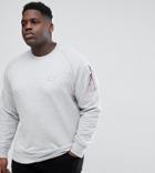 Alpha Industries Plus X-fit Tab Sleeve Crewneck Sweatshirt In Gray Marl - Gray