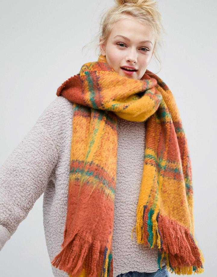 Monki Oversized Check Scarf - Multi