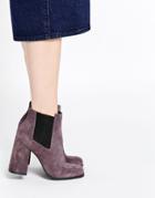 Asos Edgy Chelsea Suede Ankle Boots - Mauve