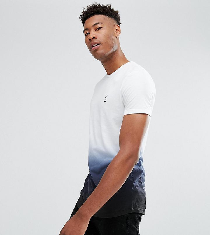 Religion Tall T-shirt With Dip Dye Curved Hem - Blue