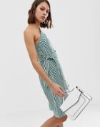 Unique21 One Shoulder Striped Dress - Multi