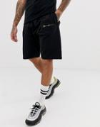 Mennace Shorts With Signature Logo In Black - Black