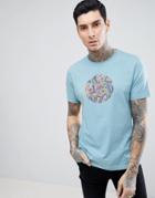 Pretty Green Vintage Paisley Logo T-shirt In Blue - Blue