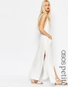 Asos Petite Longline Pocket Pinafore Dress - White