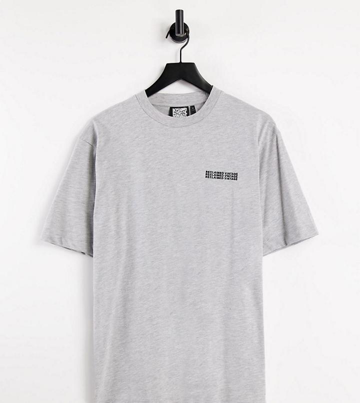 Reclaimed Vintage Inspired Unisex Logo T-shirt In Gray-grey