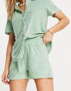 Urban Thread Towelling Shorts In Blue - Part Of A Set-blues