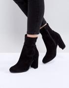 Dune Oliah Suede Heeled Boots - Black