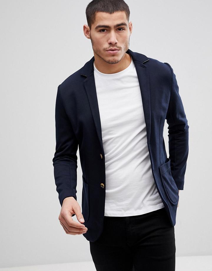 Jack & Jones Premium Jersey Blazer - Navy