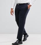 Harry Brown Plus Plain Stretch Slim Suit Pants - Navy