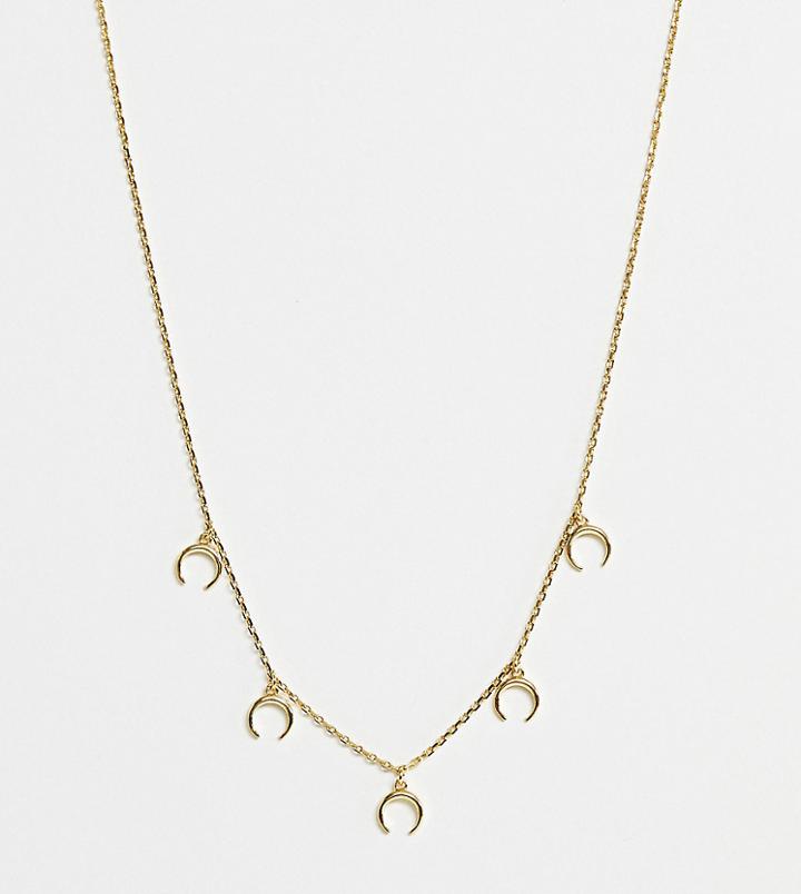 Orelia Gold Plated Multi Drop Cresent Necklace - Gold