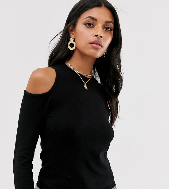 Stradivarius Shoulder Cut-out Sweater In Black