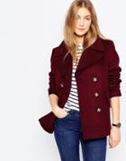 Asos Jacket With Oversized Collar - Berry