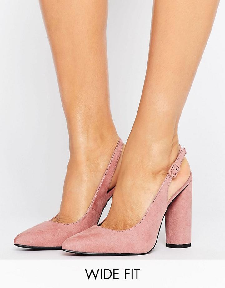 New Look Wide Fit Sling Back Court Heel - Pink