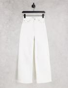 & Other Stories Treasure Organic Cotton Wide Leg High Rise Cropped Jeans In Optic White