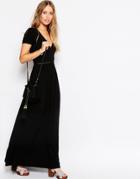 Asos Maxi Dress With Ladder Inserts - Black