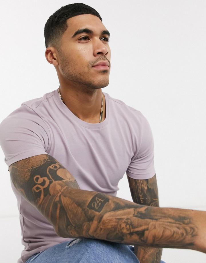 New Look Muscle Fit T-shirt In Purple