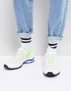 Asos Sneakers In White And Neon With Chunky Sole - White