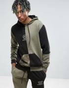 10.deep Hoodie With Camo Splicing - Black