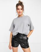 Lipsy Ruffle Top In Gray-grey