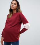 Asos Design Maternity Sweatshirt In Color Block - Multi
