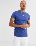 Asos Design T-shirt With Tipping In Blue