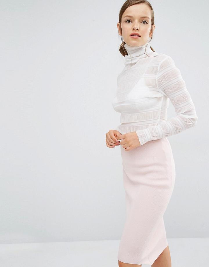 Asilio White Episodes High Neck Top - White