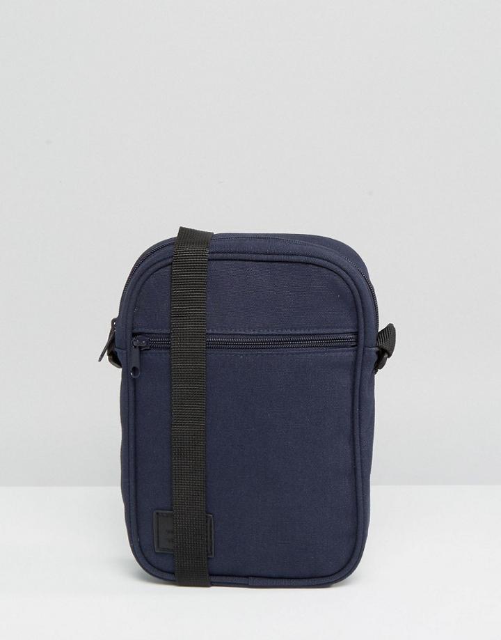 Asos Flight Bag In Navy Canvas - Navy
