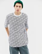 Tommy Jeans Oversized Signature Print T-shirt In White - White