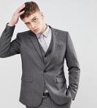 Farah Skinny Houndstooth Suit Jacket In Gray Exclusive At Asos