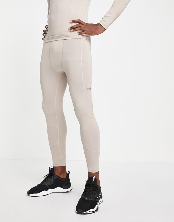 Asos 4505 Base Layer Training Tights With Seam Detail-neutral