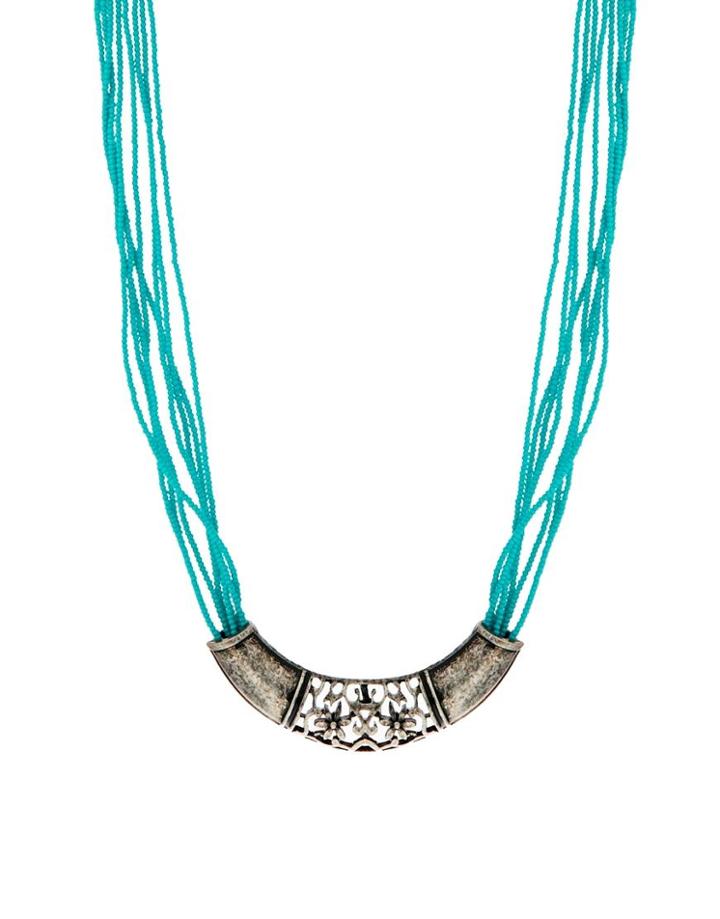 Asos Floral Seedbead Necklace