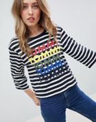 Tommy Hilfiger Stripe T-shirt With Rainbow Logo - Multi