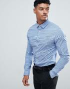 Asos Smart Skinny Check Shirt - Blue