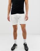 D-struct Turn Up Slim Chino Shorts - White