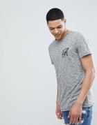 Another Influence Long Line Curved Hem Stretch Logo T-shirt - Black