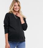 Asos Design Maternity Ultimate Organic Cotton Sweatshirt In Black