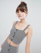 Monki Checked Crop Top Two-piece - Multi
