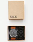 Asos Interchangeable Bracelet Watch In Black - Black